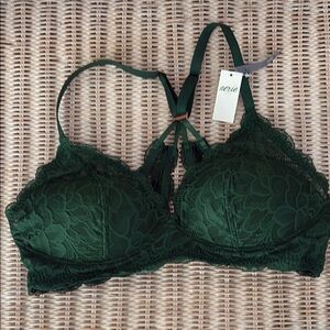 Aerie Green Lace Wireless Bra